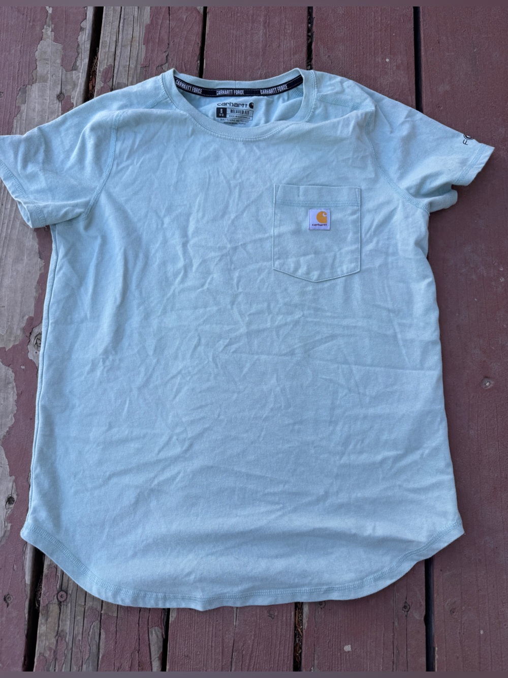 Carhartt Pale Blue Pocket Tee with Logo Patch